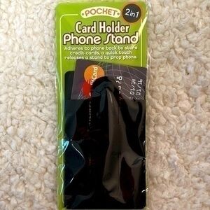 Touch & Stand Black 2-in-1 Card Holder Phone Stand